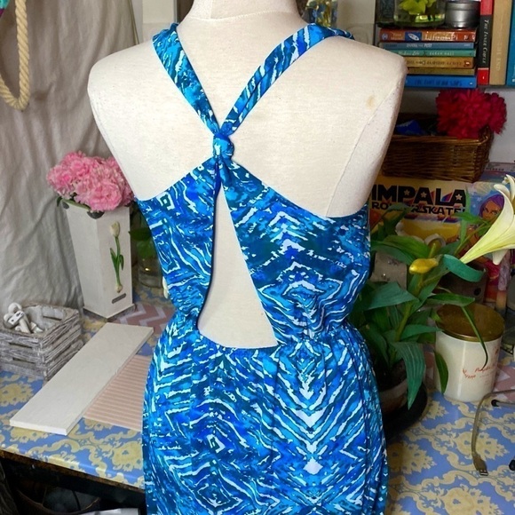 🌷 Forever 21🌷 Beautiful Blue Open Cut Out Back Sleeveless Dress - Picture 8 of 10
